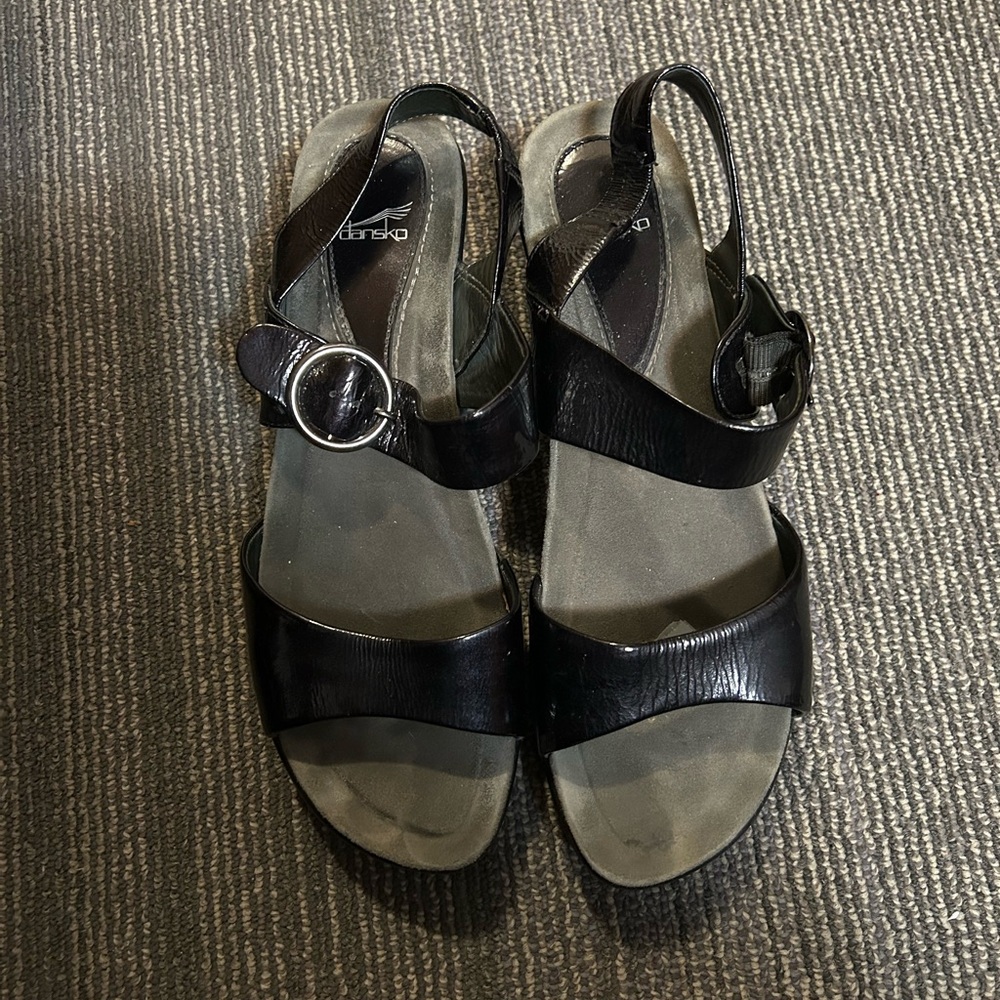 Dansko Black Leather Sandals